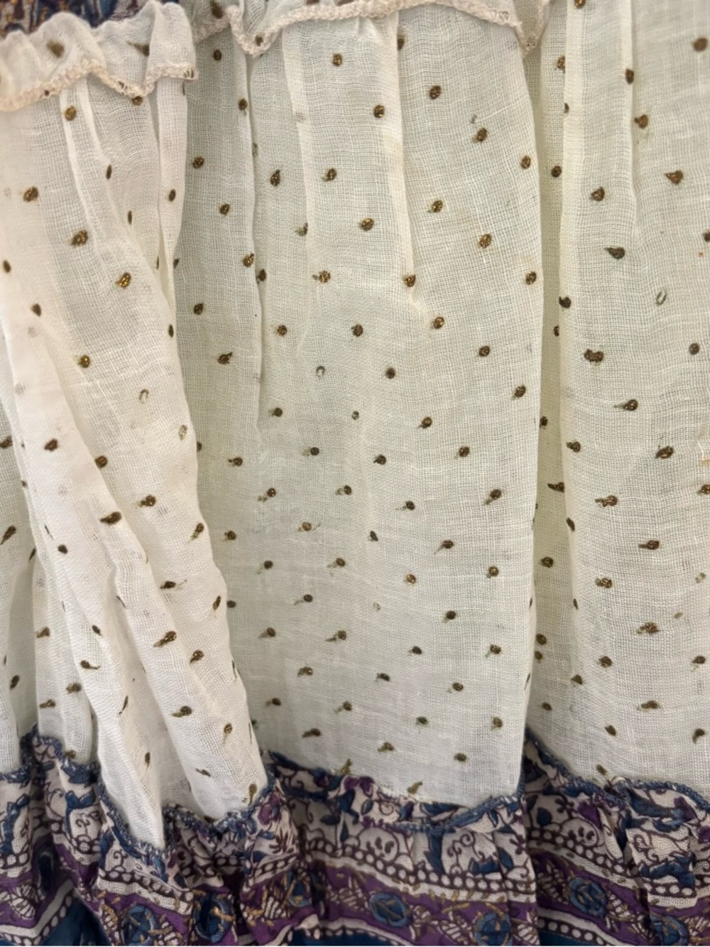 Karma Highway Boho Tiered Maxi Skirt One Size 100% Cotton - Picture 7 of 9